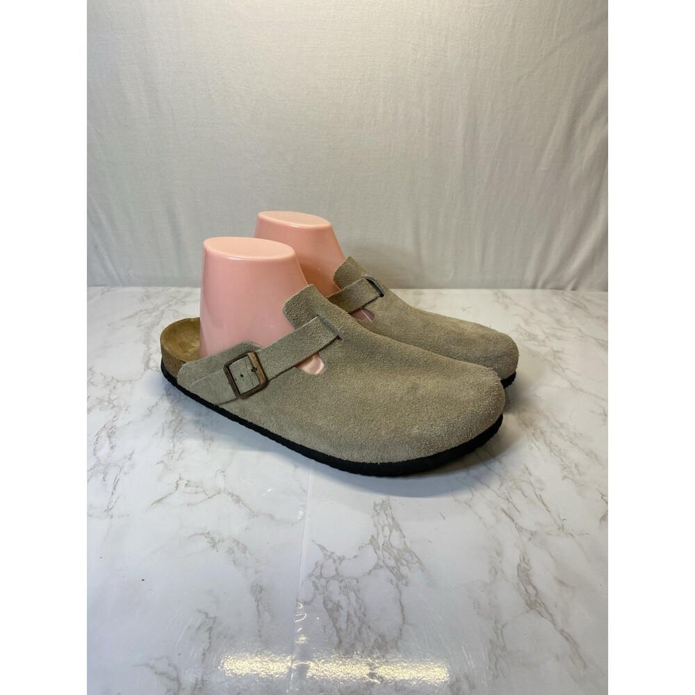 Unbranded Suede Mens Size 11 Ladies 13 Tan Boston Clogs Trendy
